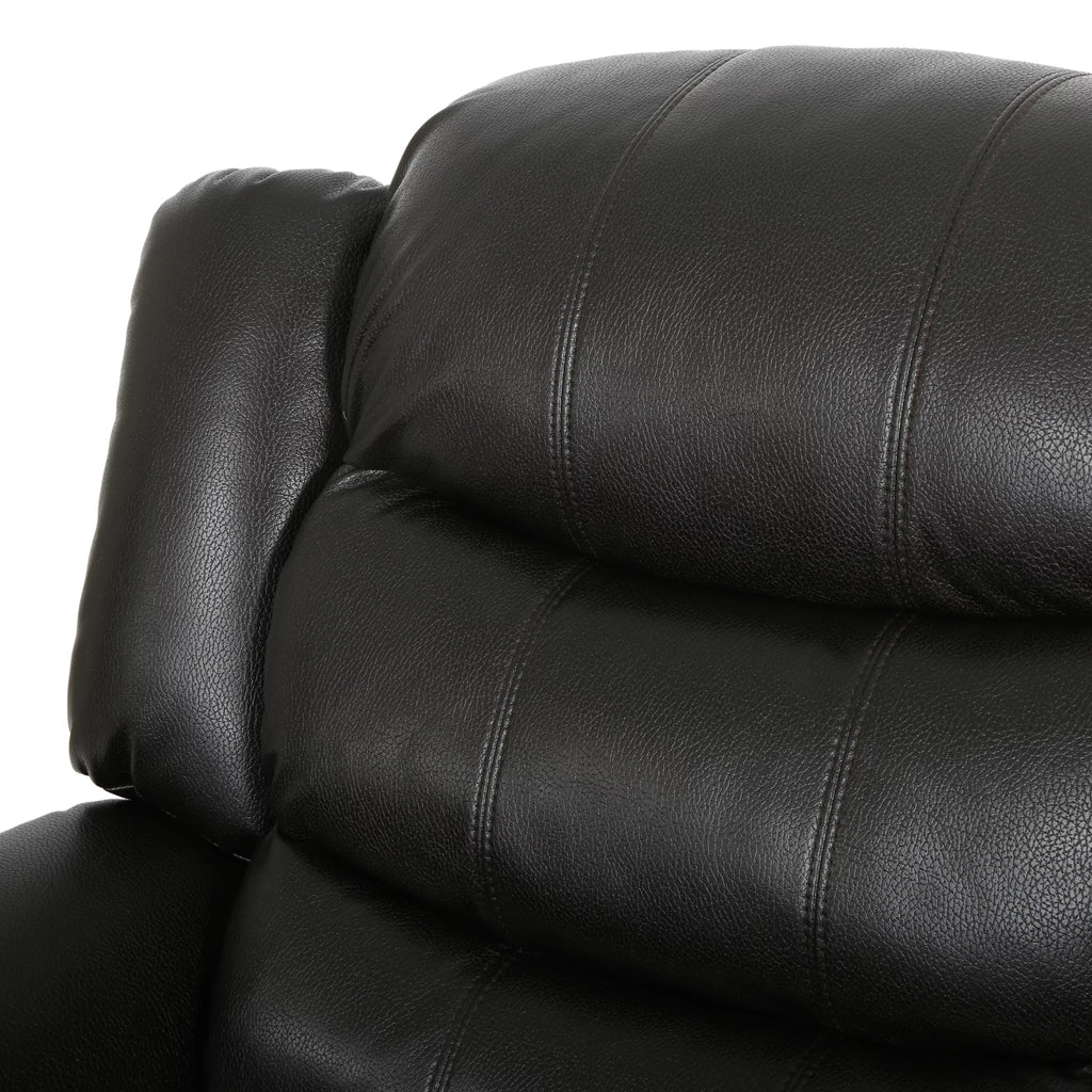 Black Faux Leather Recliner Glider Chair D46880