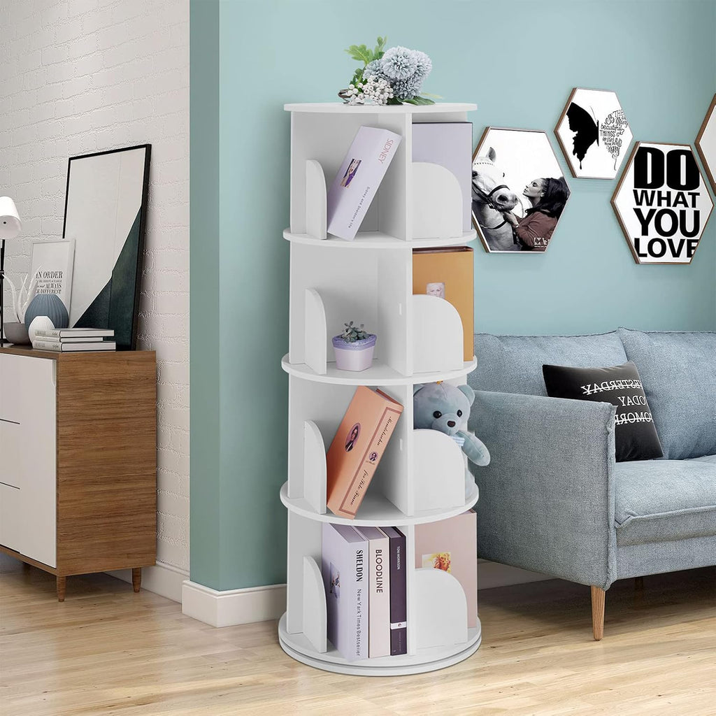 Rotating 360 Display Floor Standing Bookshelf Storage Rack S8373