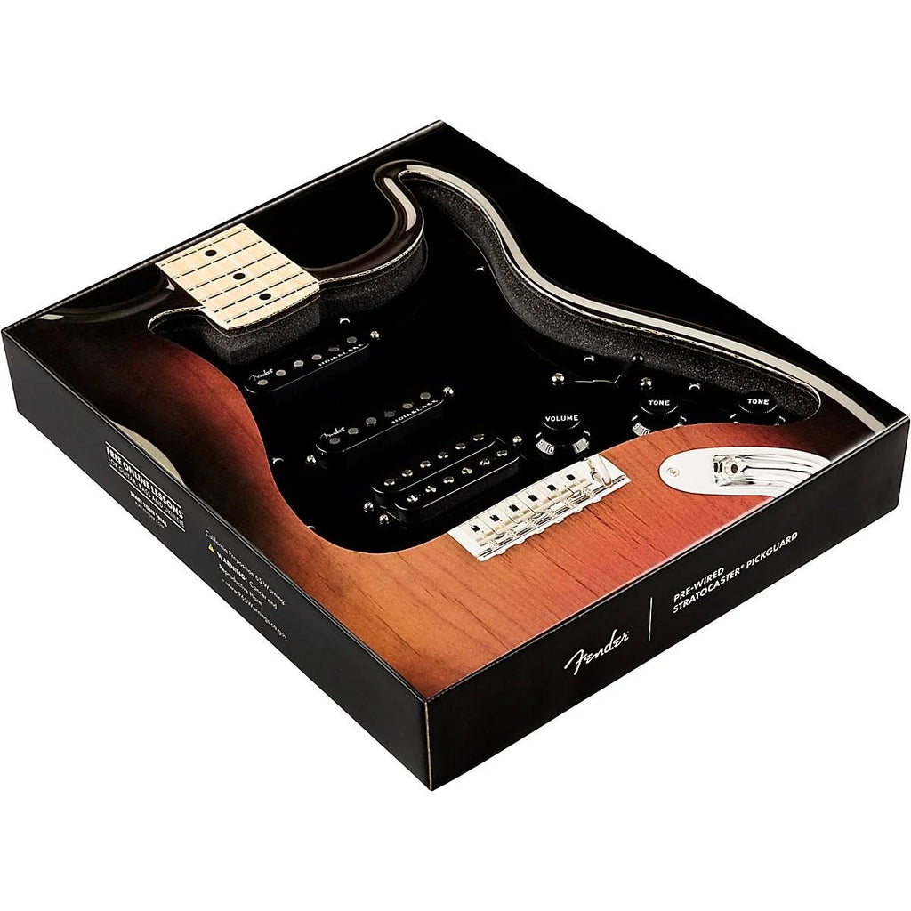 Black 3-Ply Pre-Wired Stratocaster Pickguard H468