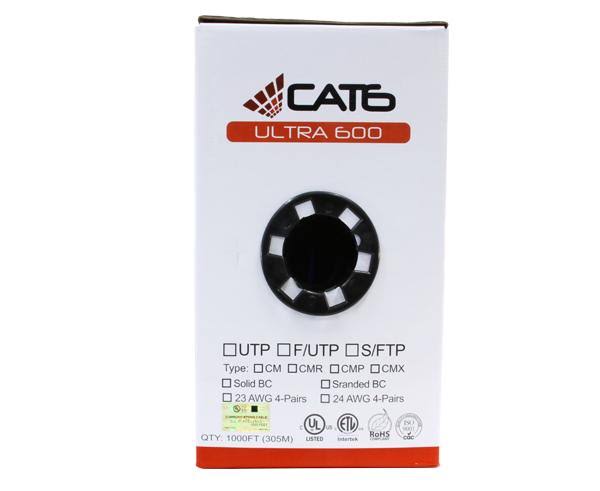 Cat6 Unshielded Riser CMR UTP Solid 24 AWG Gray Ethernet Cable I892