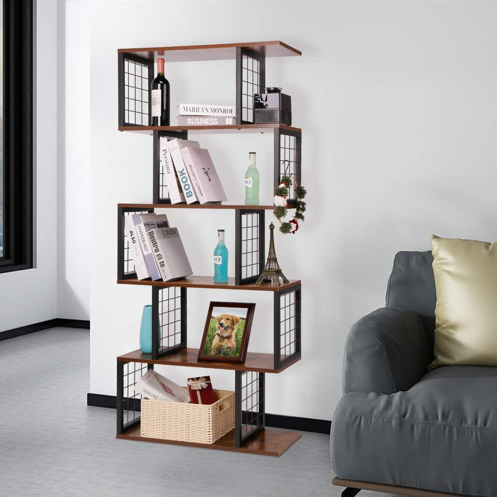 5-Tier S-Shaped Bookshelf V184296