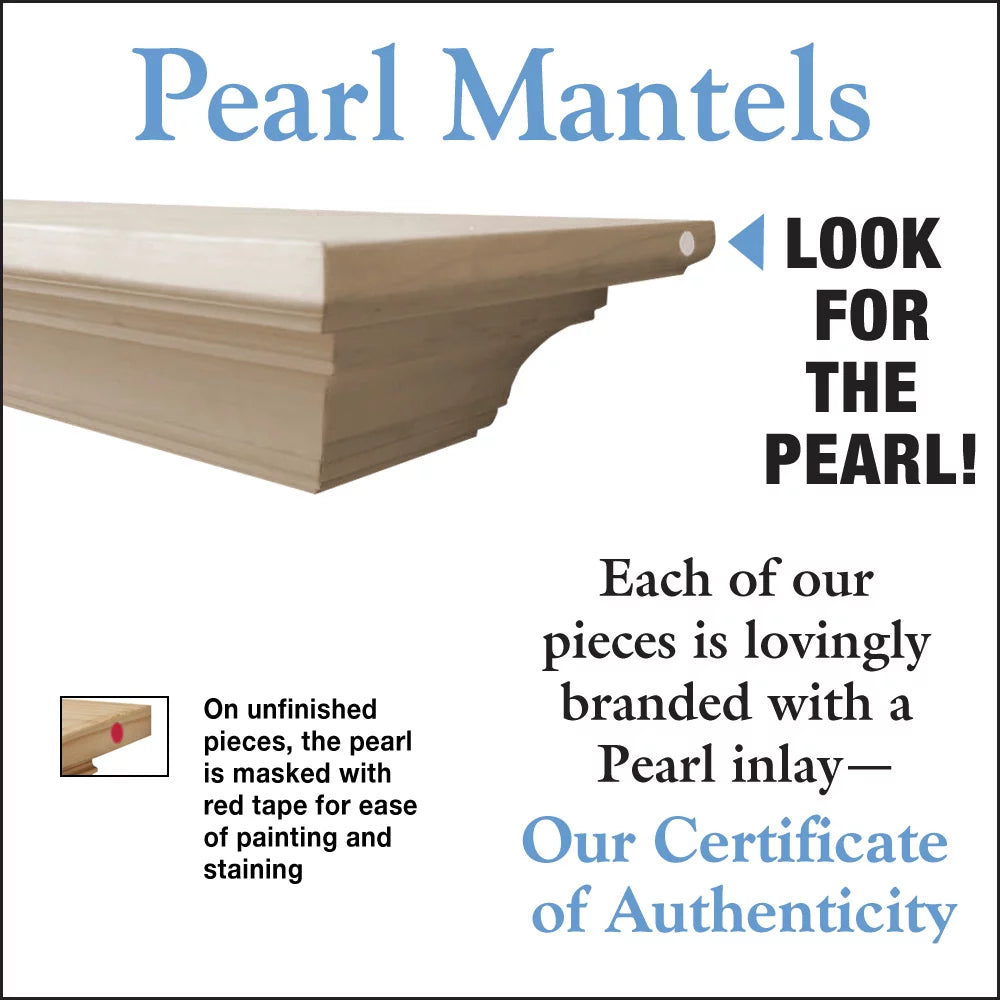 Unfinished Wood Mantel Shelf 60"L x 10"D x 5"H G153