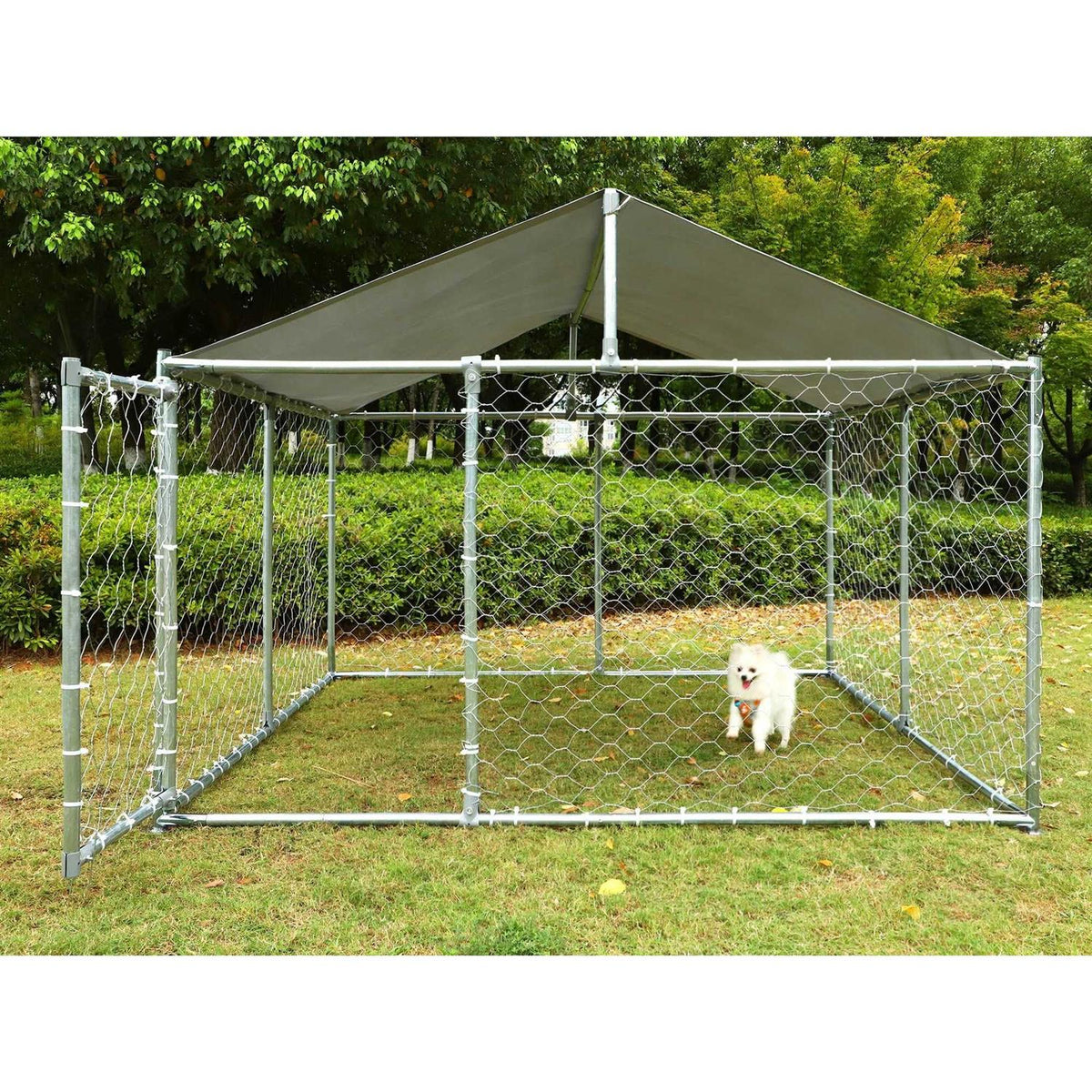 Large Outdoor Dog Kennel with Waterproof Cover T675373