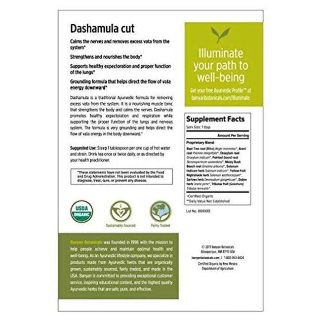 Certified Organic Dashamula 1/2 Pound R7308