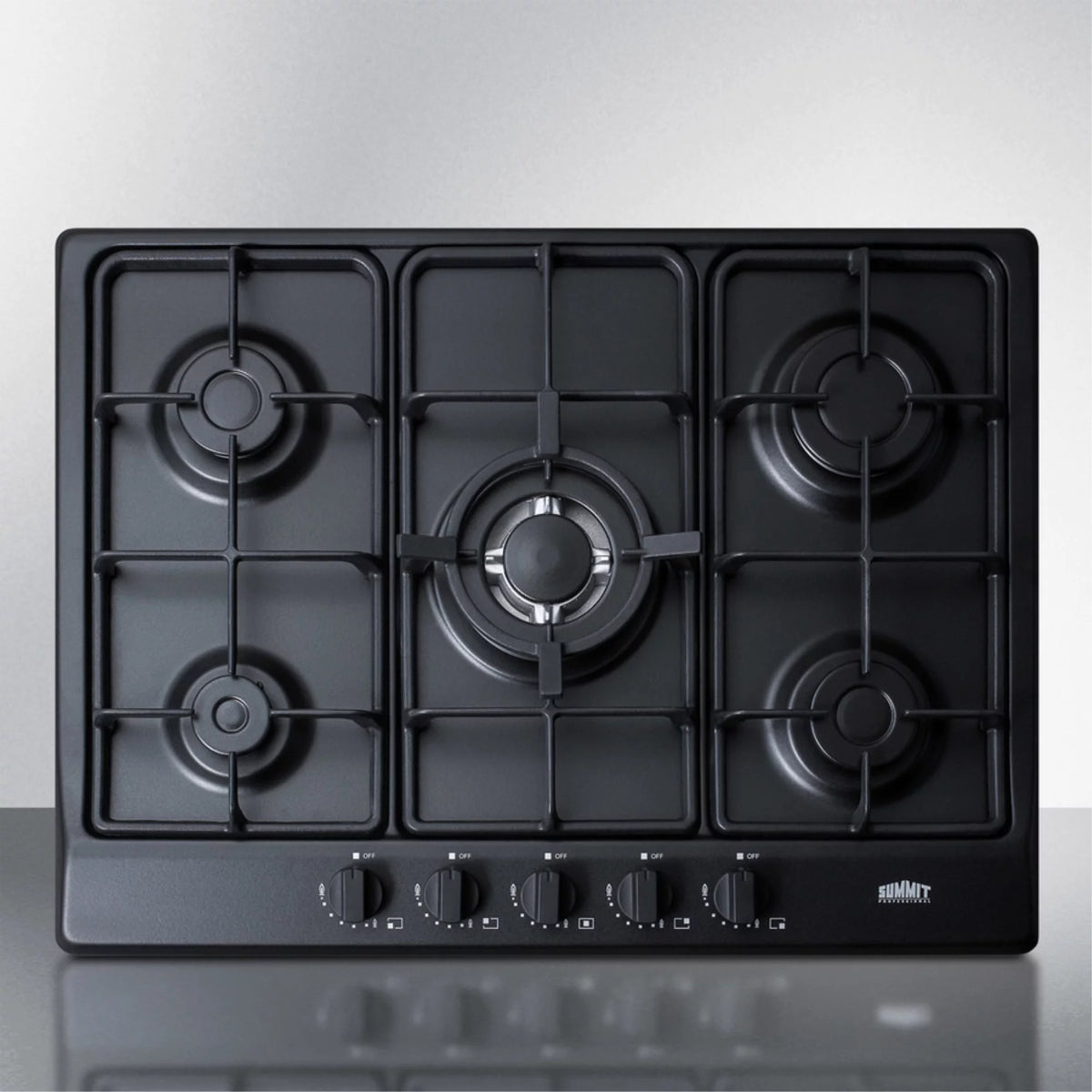 Black 5-Burner Gas Cooktop with Sealed Burners K85728