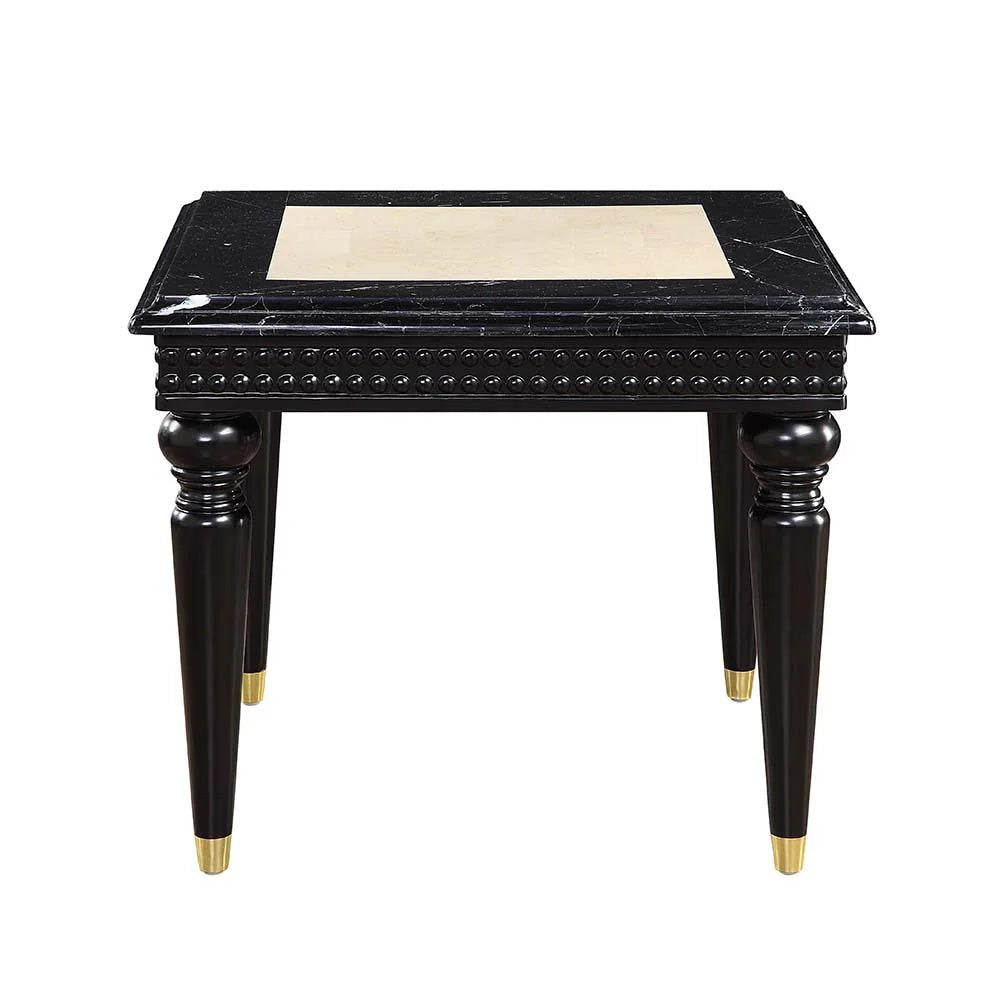 Marble Top Wooden Frame End Table T1565