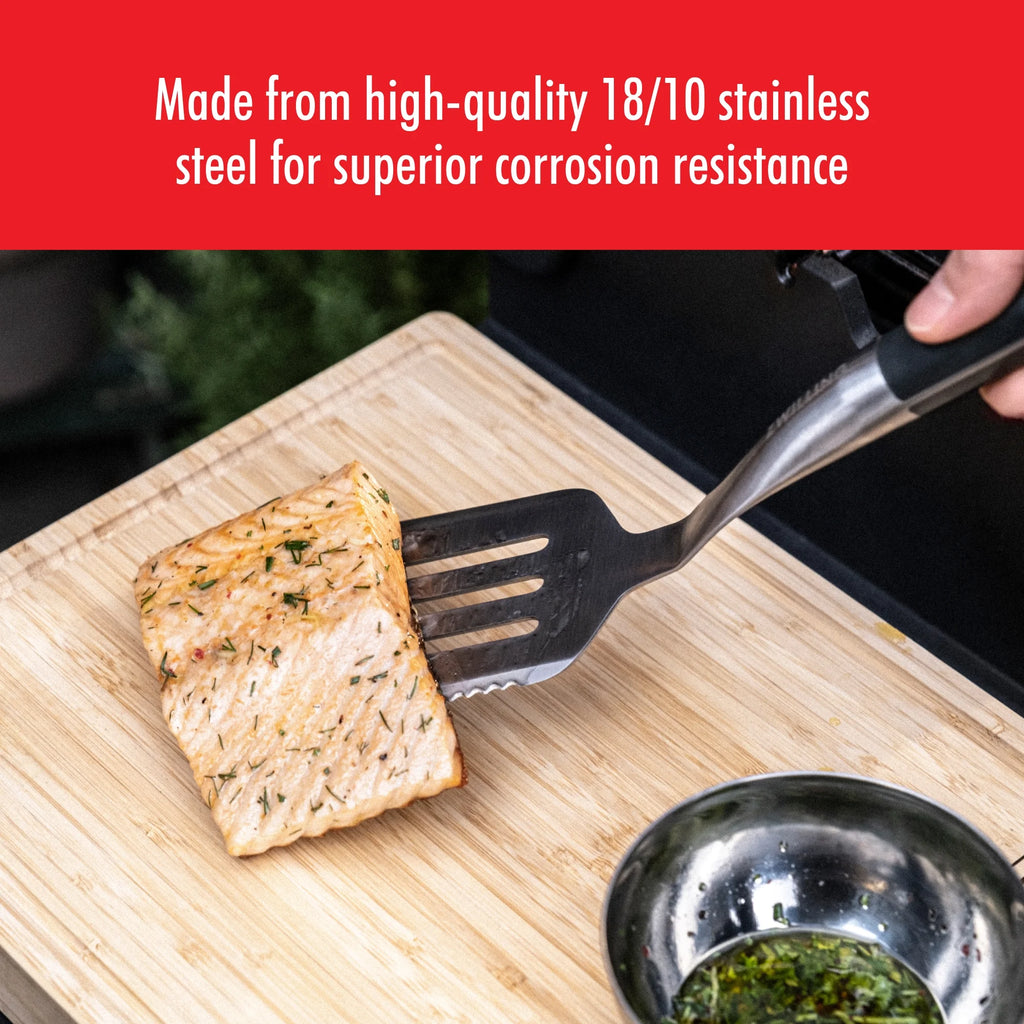 17-inch Stainless Steel Grill Spatula with Serrated Edge P312135