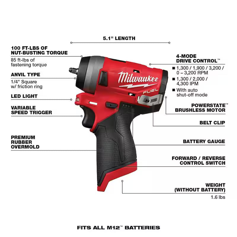 12V Lithium-Ion Brushless Cordless 1/2 in. Impact Wrench D852292