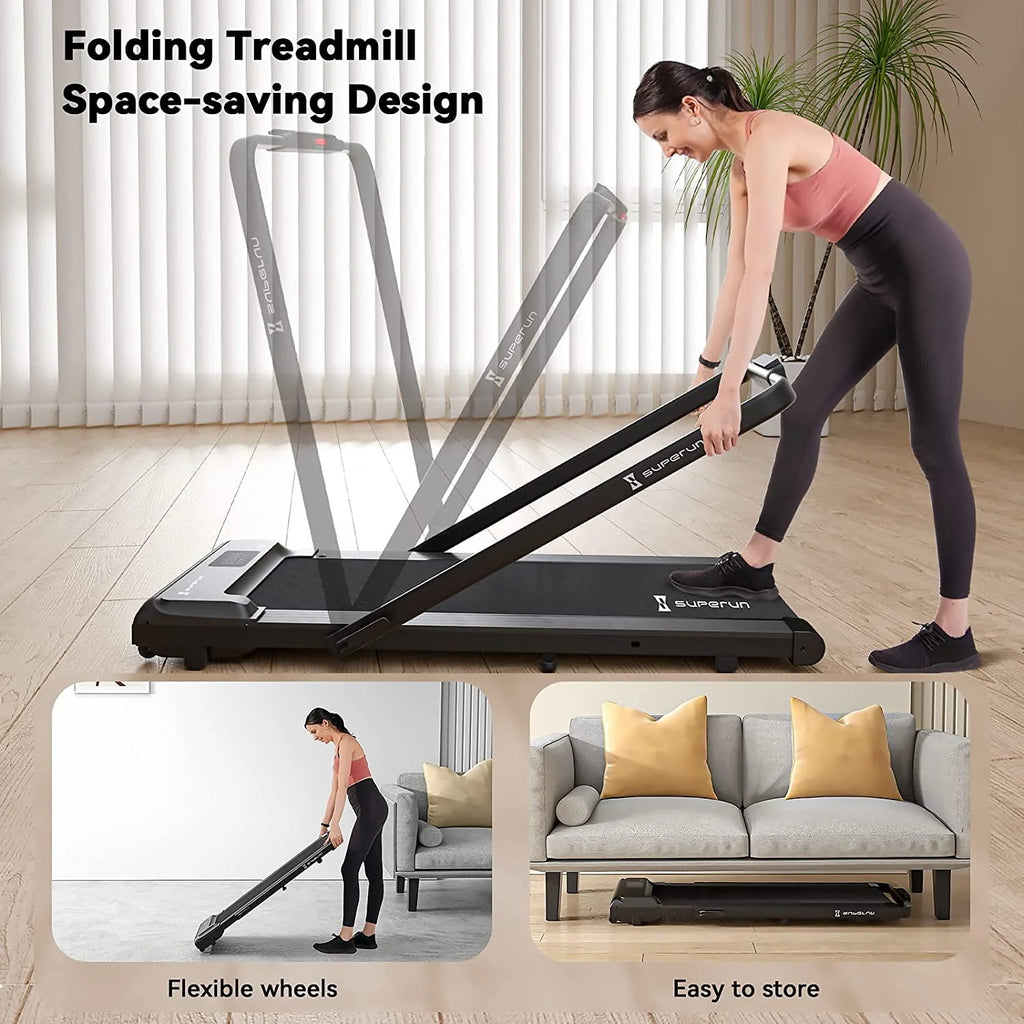 2 in 1 Folding Treadmill 3 HP 300lbs Capacity R199