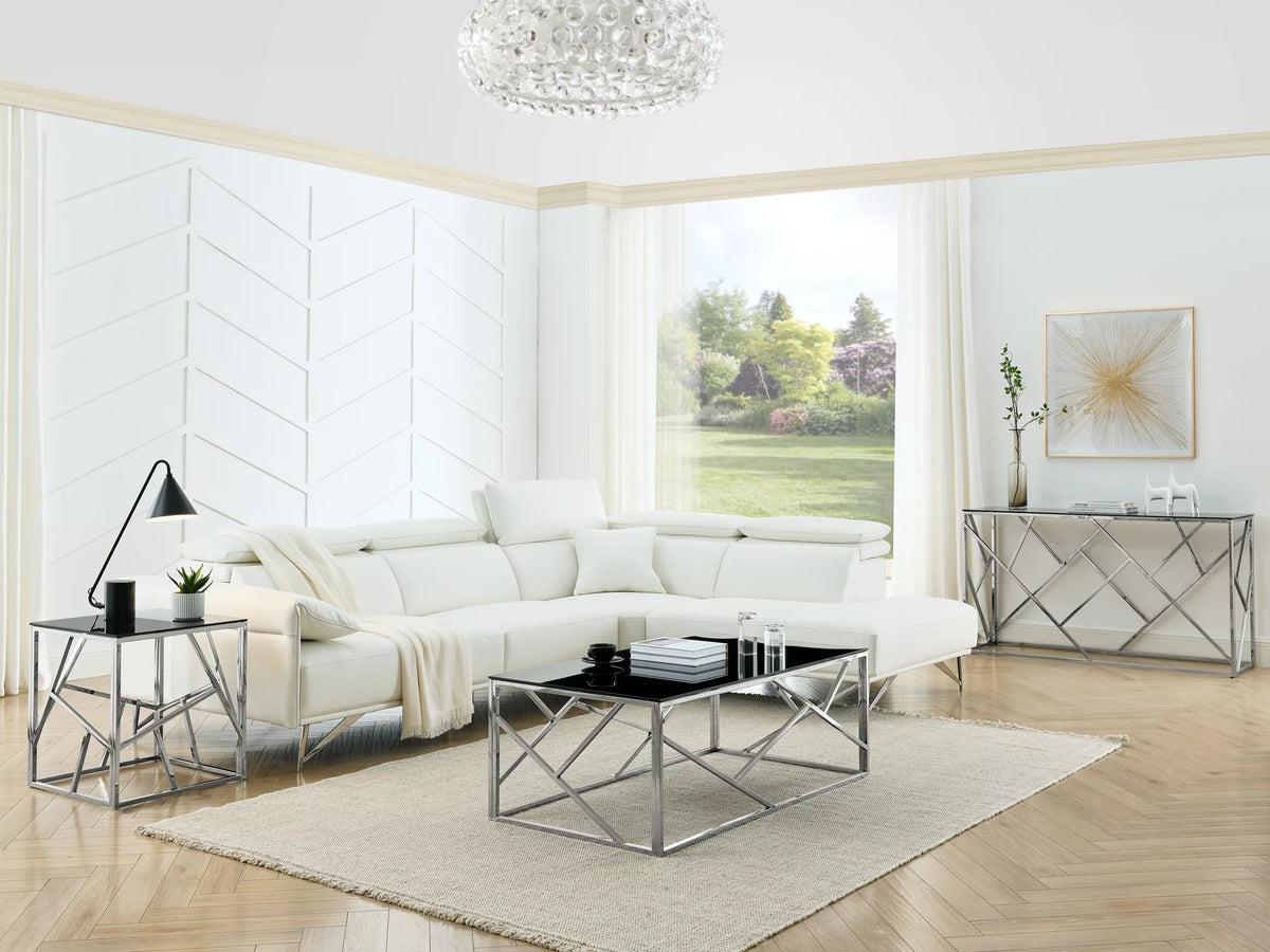 20 Inch Glass End Table with Metal Frame B6904