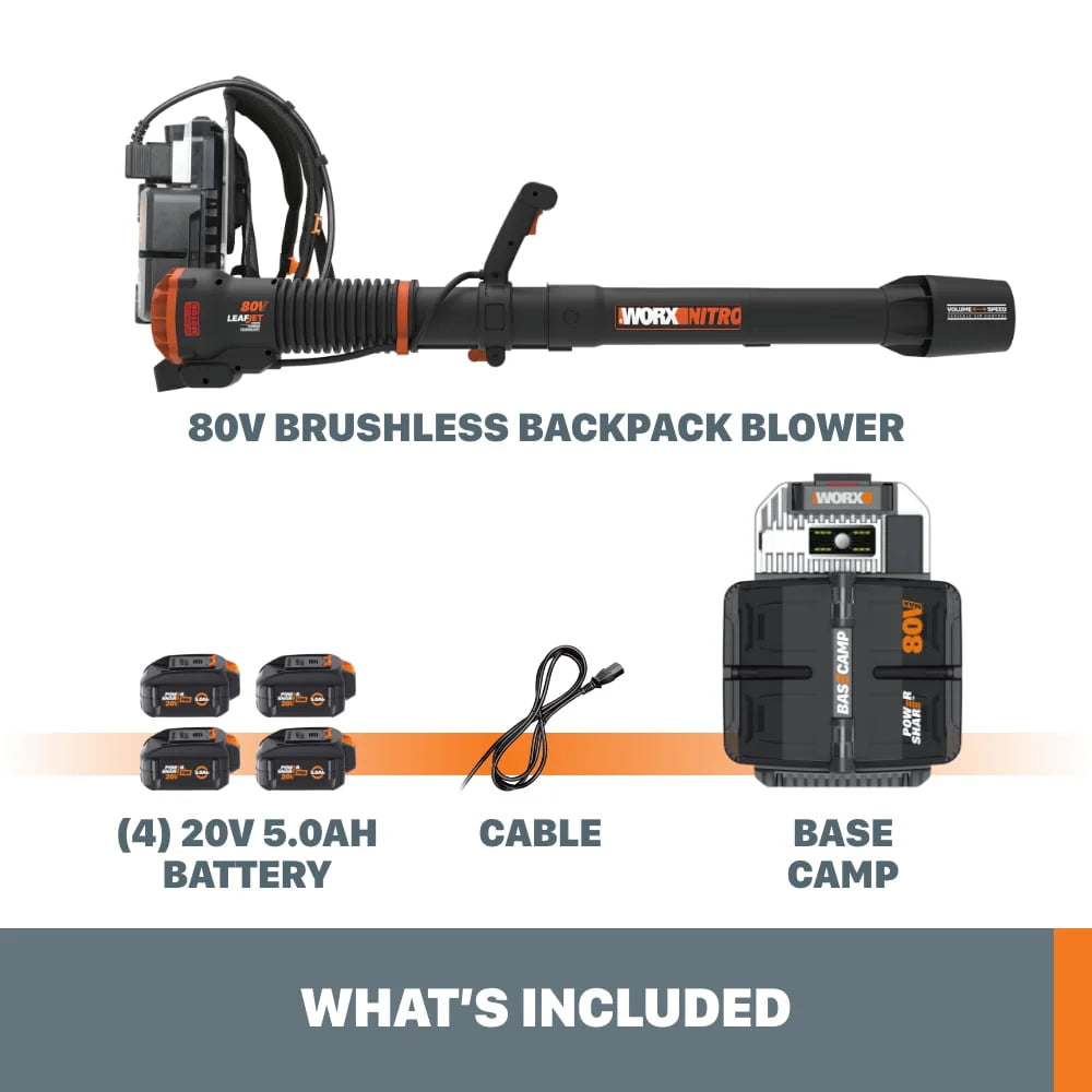 80V Brushless Cordless Backpack Leaf Blower L693