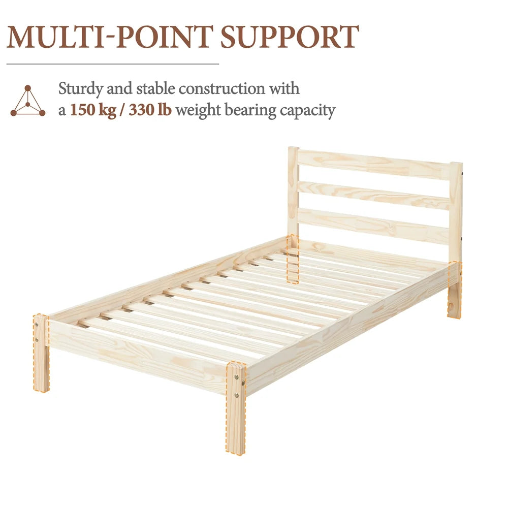 Queen Wooden Platform Bed Frame with Headboard P722