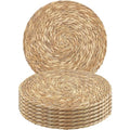 Set of 24 Round Woven Placemats 12 Inches Natural Hand-Woven Wicker Table Mats W428