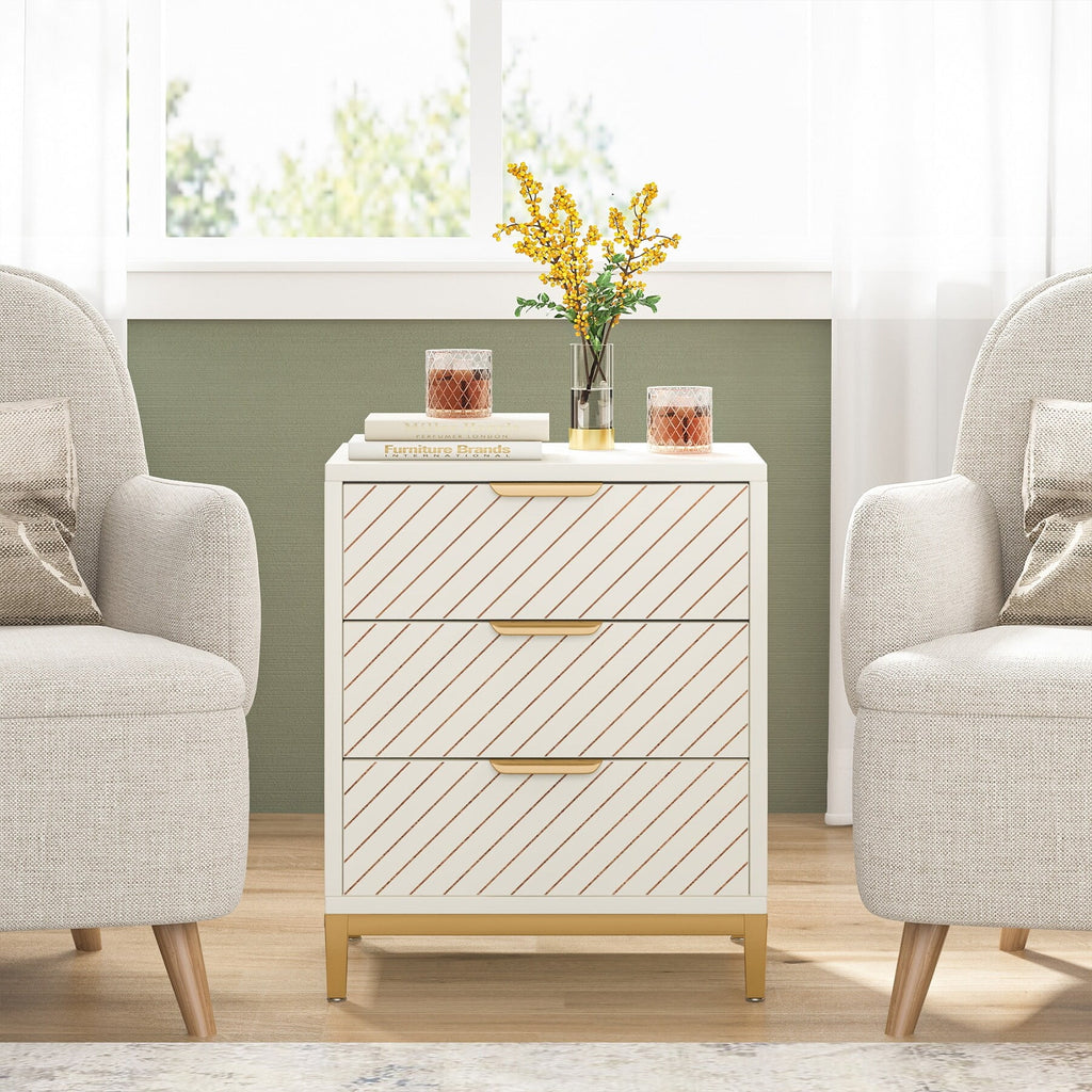 Light Wood Grain Nightstand with Drawers R64212