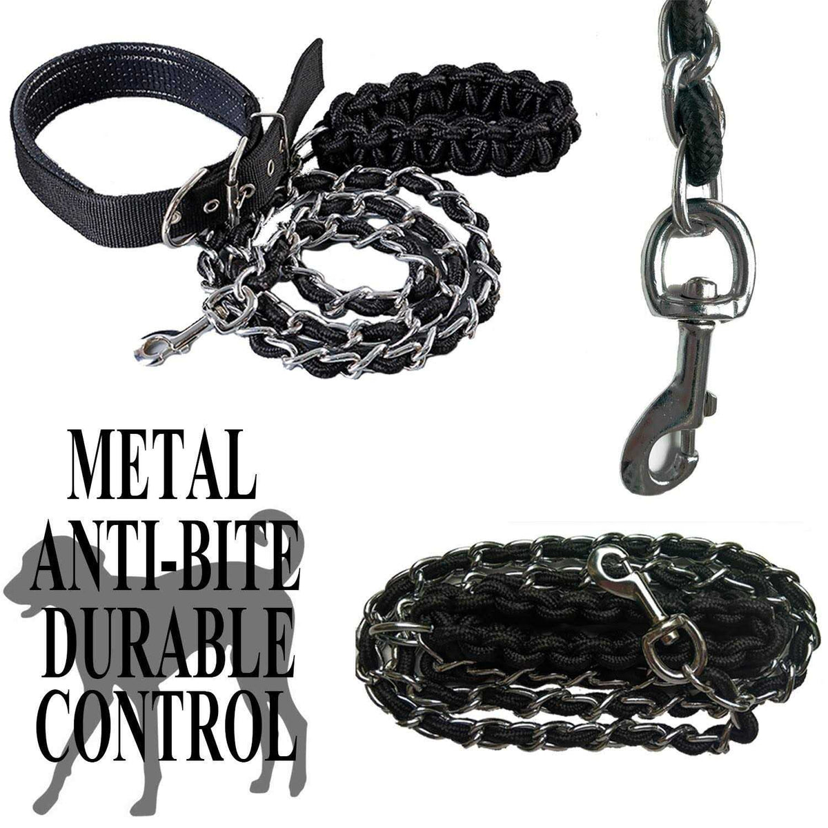 Heavy Duty Metal Dog Leash with Collar N624262