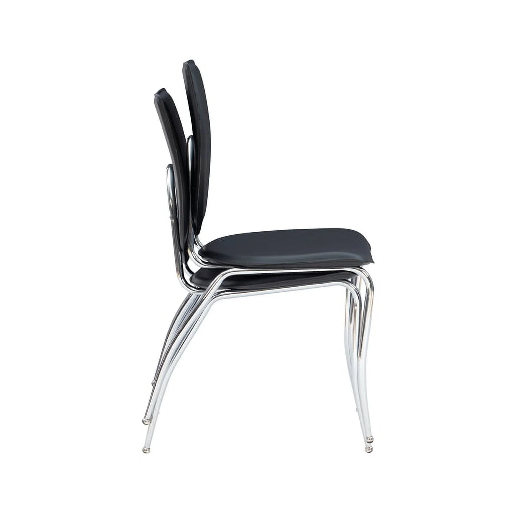 Black Metal Stacking Side Chairs Set of Two N344309