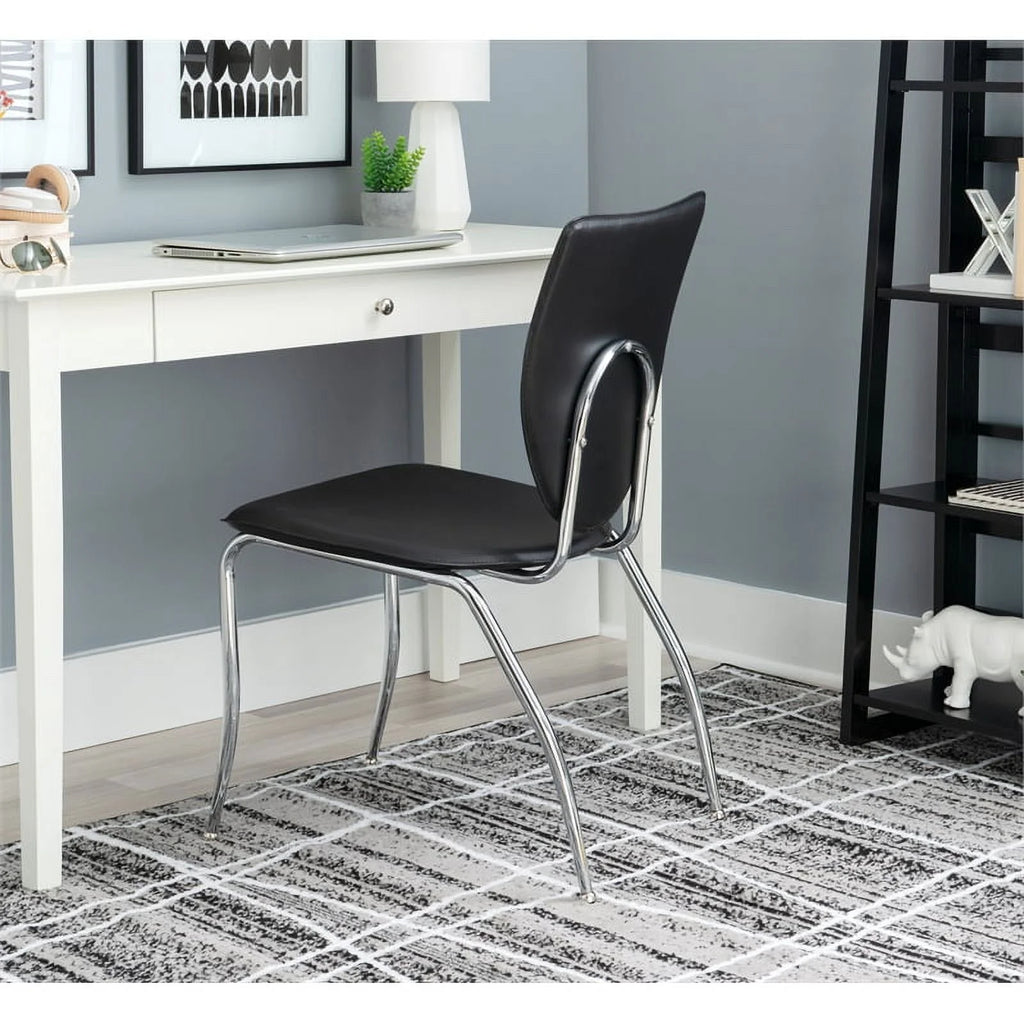 Black Metal Stacking Side Chairs Set of Two N344309