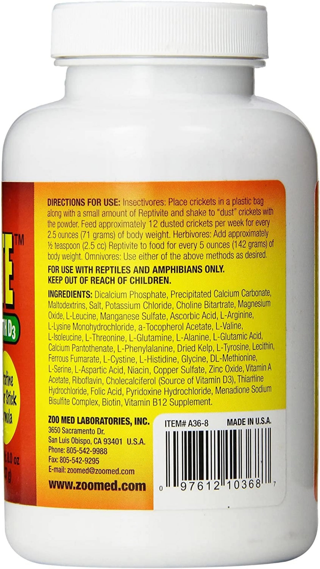 Reptile Vitamins with D3 48 oz M692