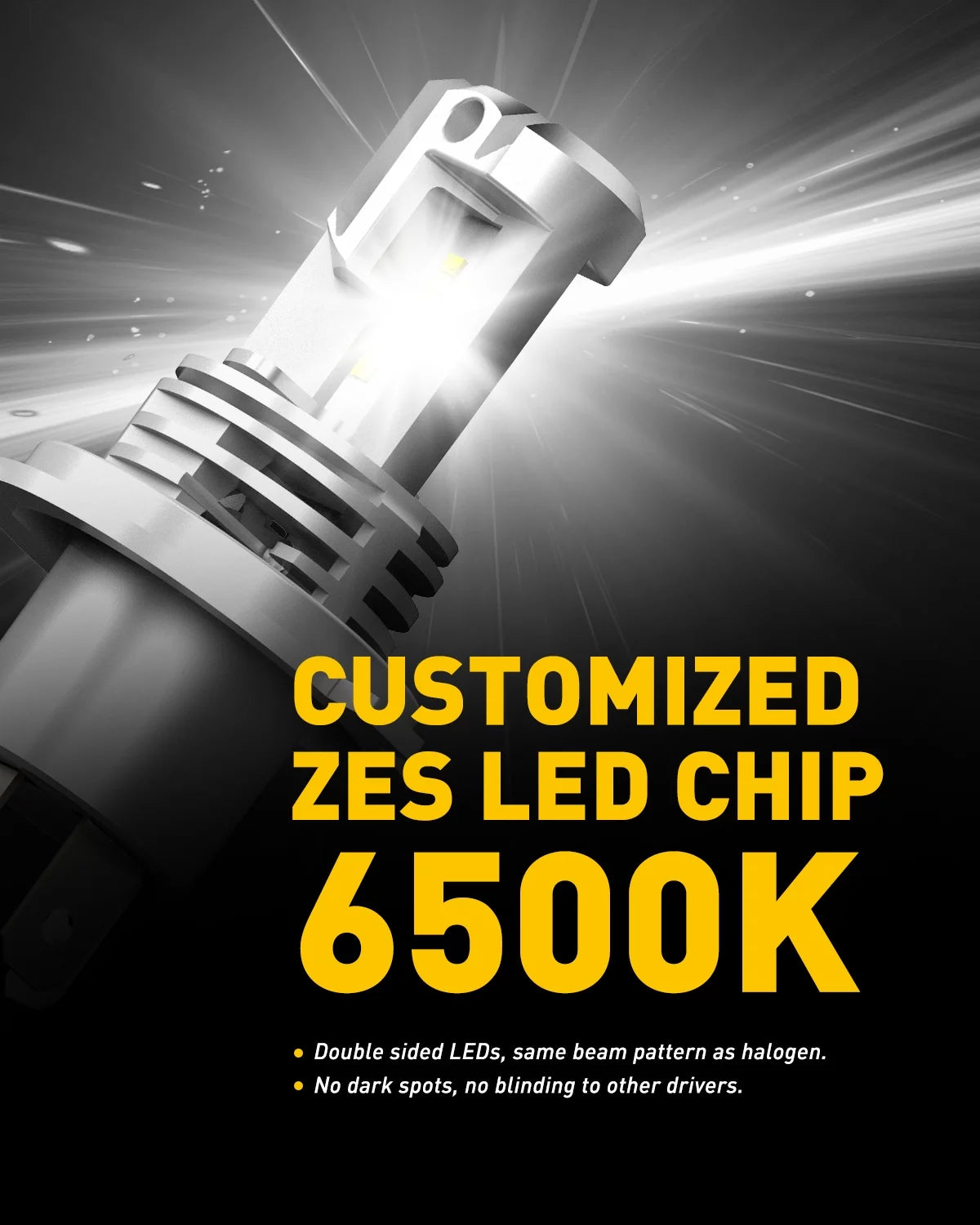 H4 9003 HB2 LED Headlight Bulbs 6500K Xenon White Pack of 2 N9756
