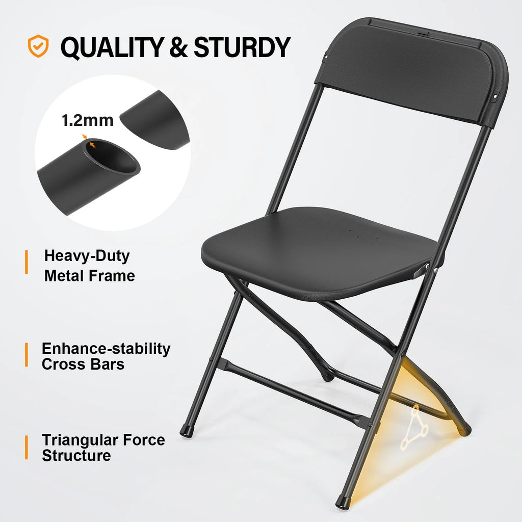 White 10 Pack Plastic Folding Chair V350