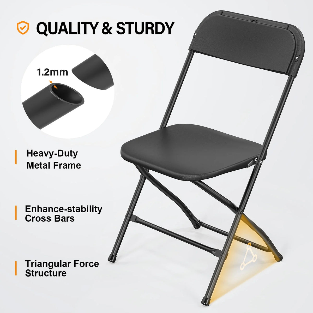 White 10 Pack Plastic Folding Chair V350