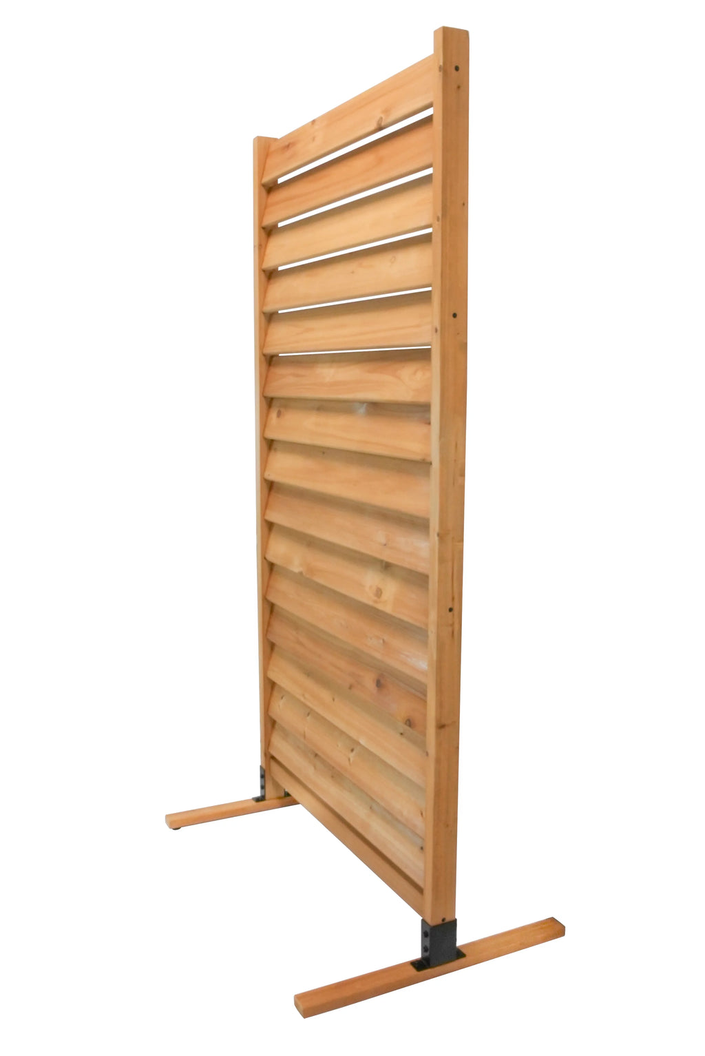 Freestanding or Surface Mounted Louvered Wood Privacy Screen Kit Z2497