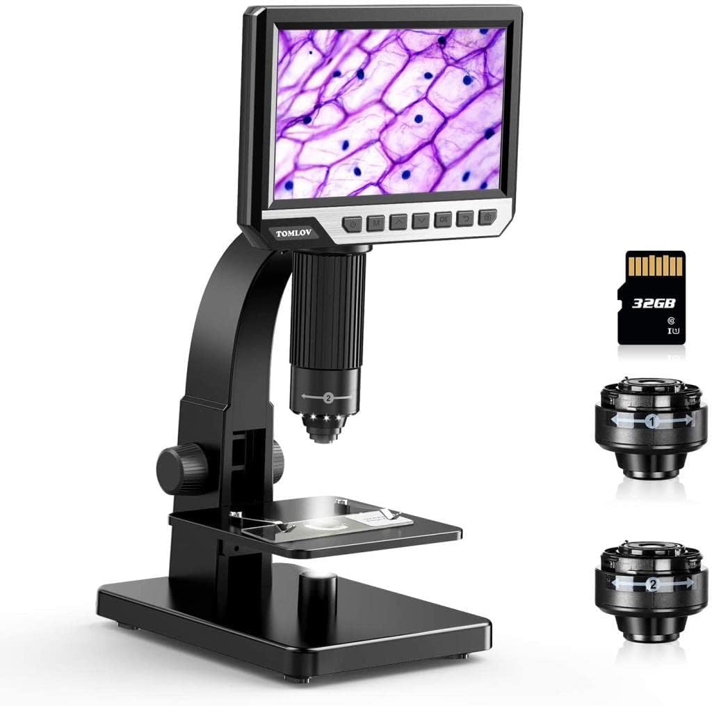 LCD Digital Microscope with 2000X Dual Lens, 7'' IPS Display, 12MP M891076