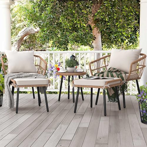 3 Piece Wicker Bistro Set with Cushions P815