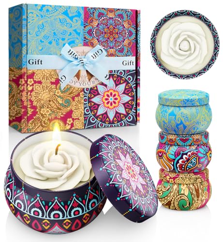 4 Pack Flower Shaped Scented Candles G1587