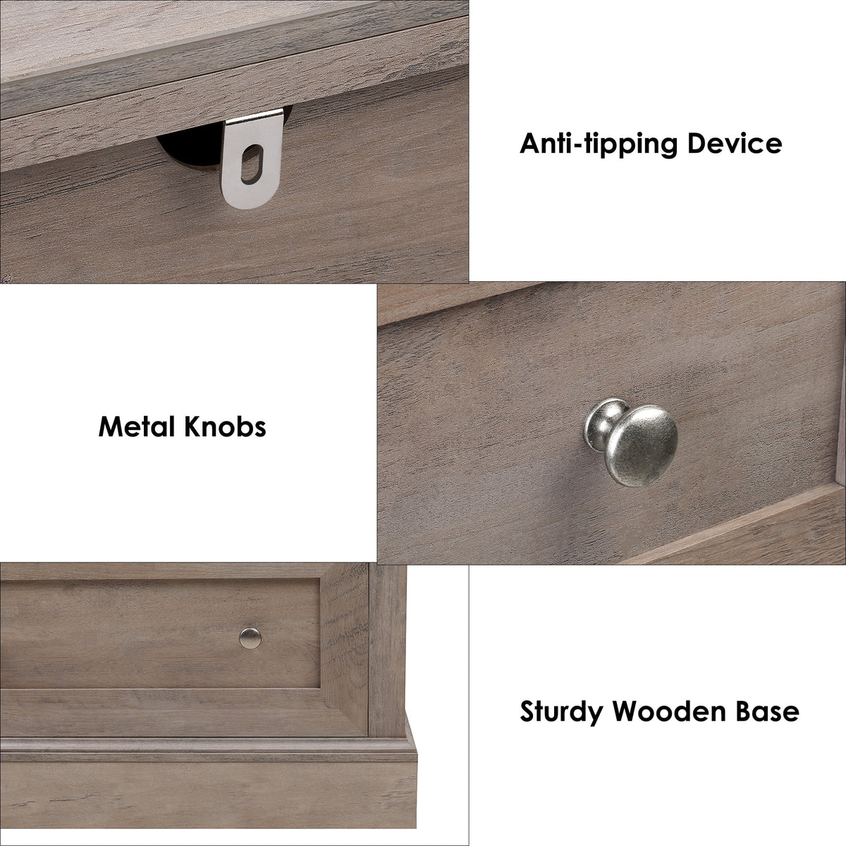 White 6 Drawer Double Dresser W355689