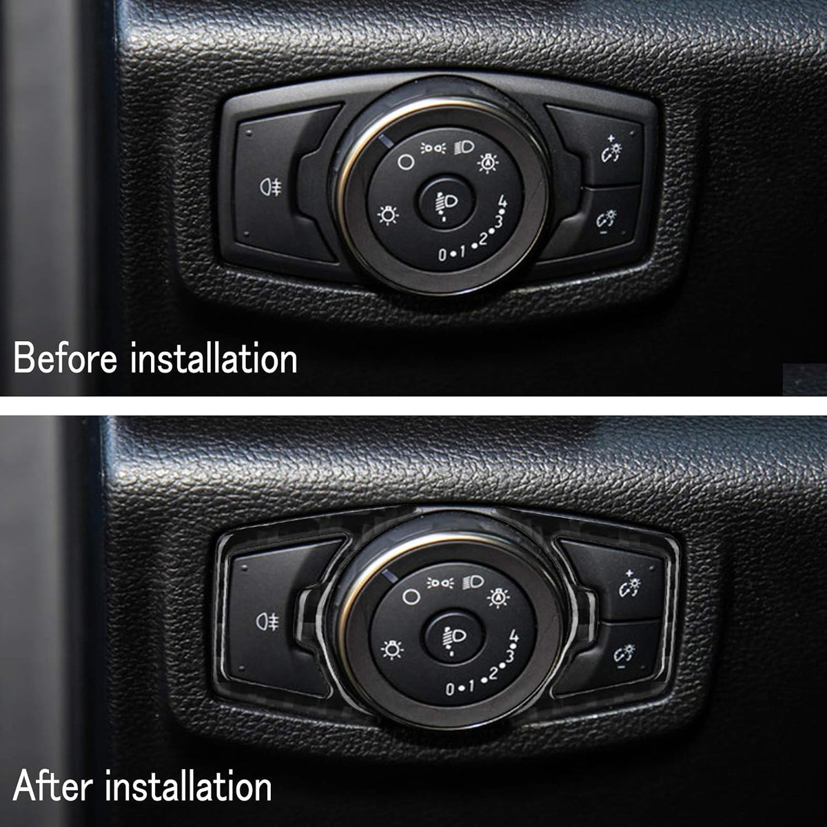 Carbon Fiber Headlight Switch Frame Trim Cover 2PCS N15252