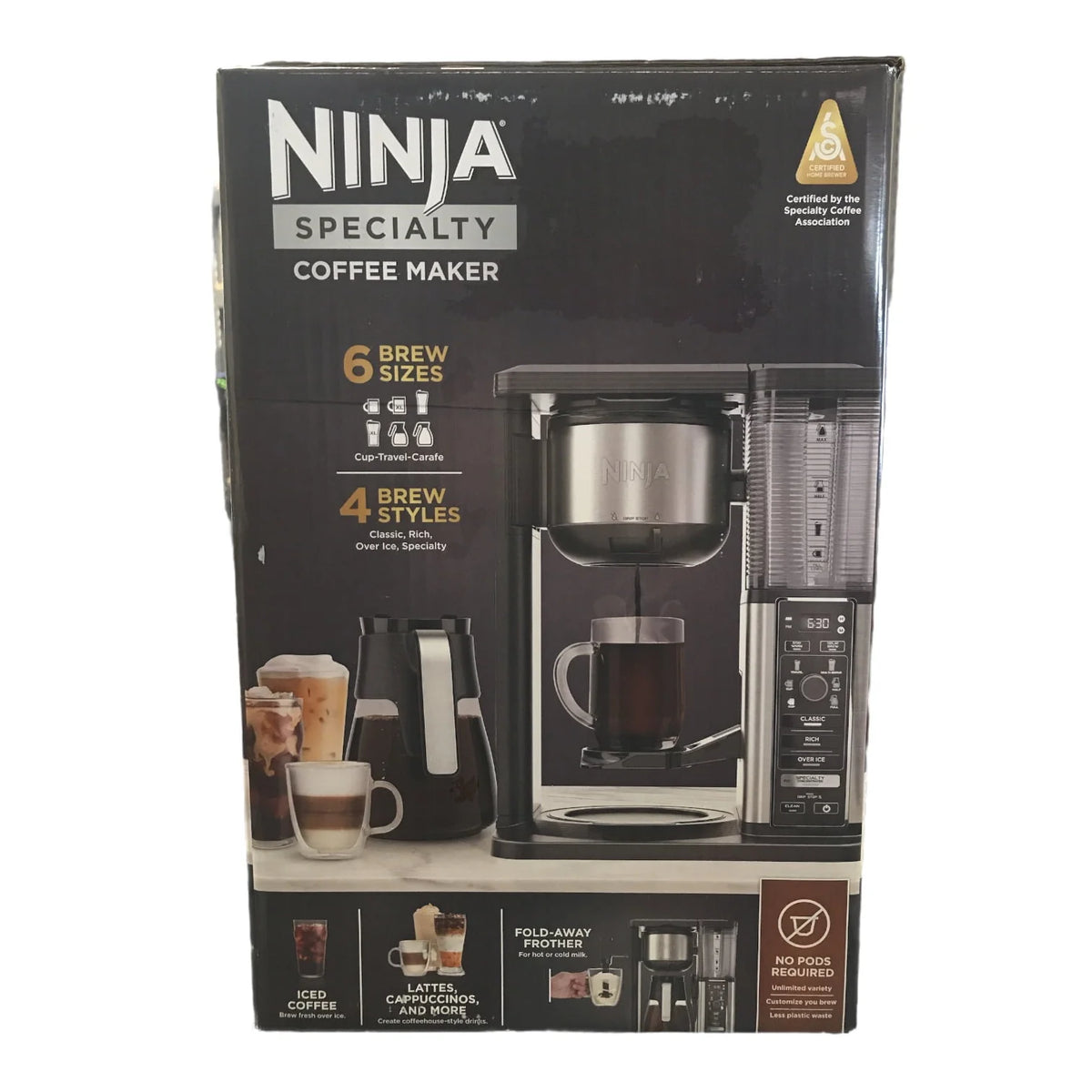 Fold-Away Frother Coffee Maker, 10 Cup Glass Carafe L738