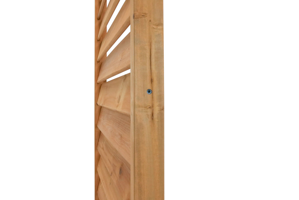 Freestanding or Surface Mounted Louvered Wood Privacy Screen Kit Z2497
