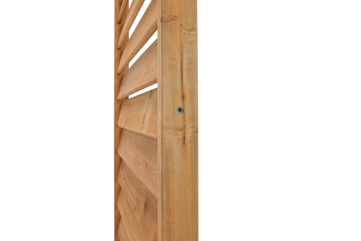 Freestanding or Surface Mounted Louvered Wood Privacy Screen Kit Z2497