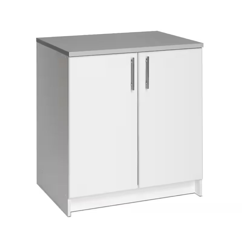 White Wood Freestanding Garage Cabinet O5509