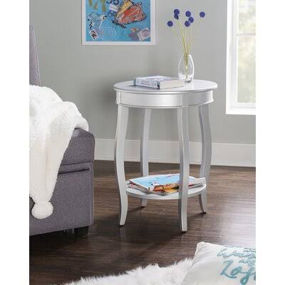 Silver End Table with Storage L112614