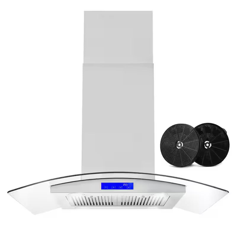 36 in. Stainless Steel Ductless Island Range Hood with Carbon Filter W11771