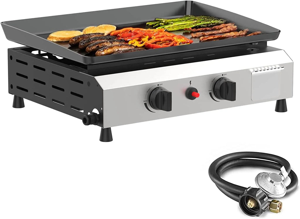 3 Burner Propane Gas Griddle with Side Shelves I68766