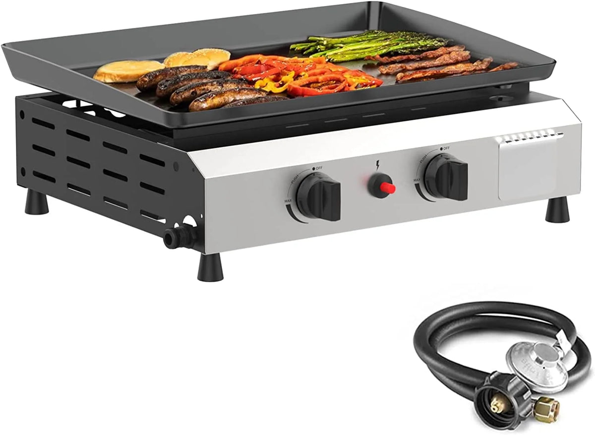 3 Burner Propane Gas Griddle with Side Shelves I68766