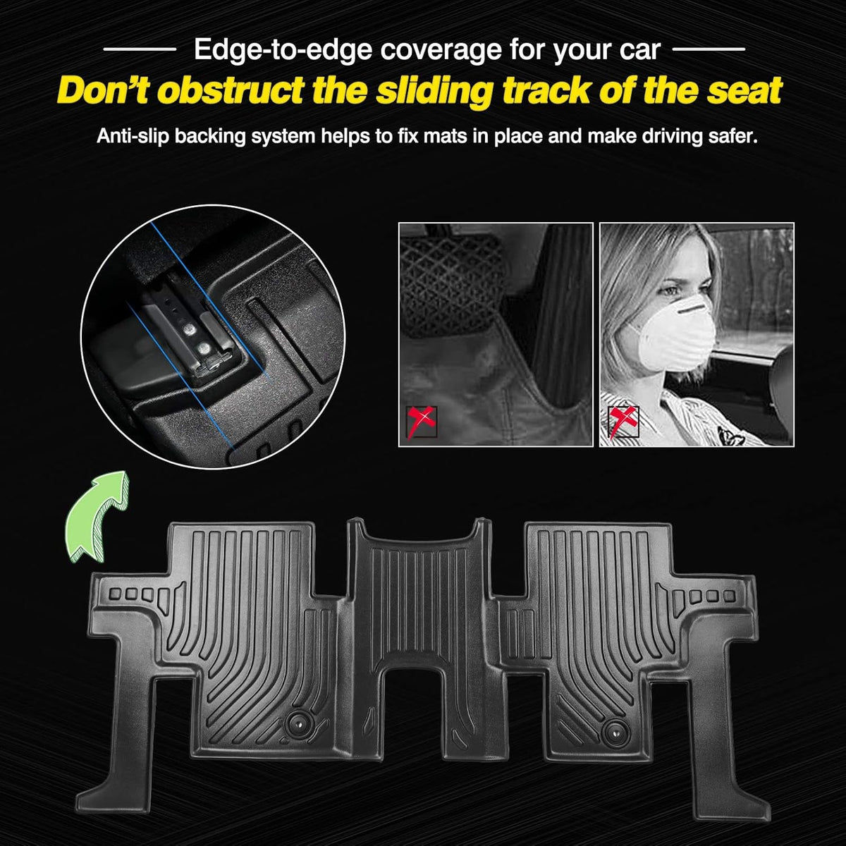 All Weather Floor Mat 2 Row Liner Set TPO V366