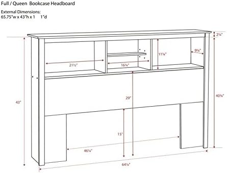 White Queen Bookcase Platform Storage Bed V314930