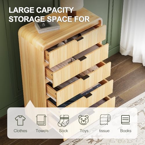 Natural Oak 5 Drawer Wood Dresser U507