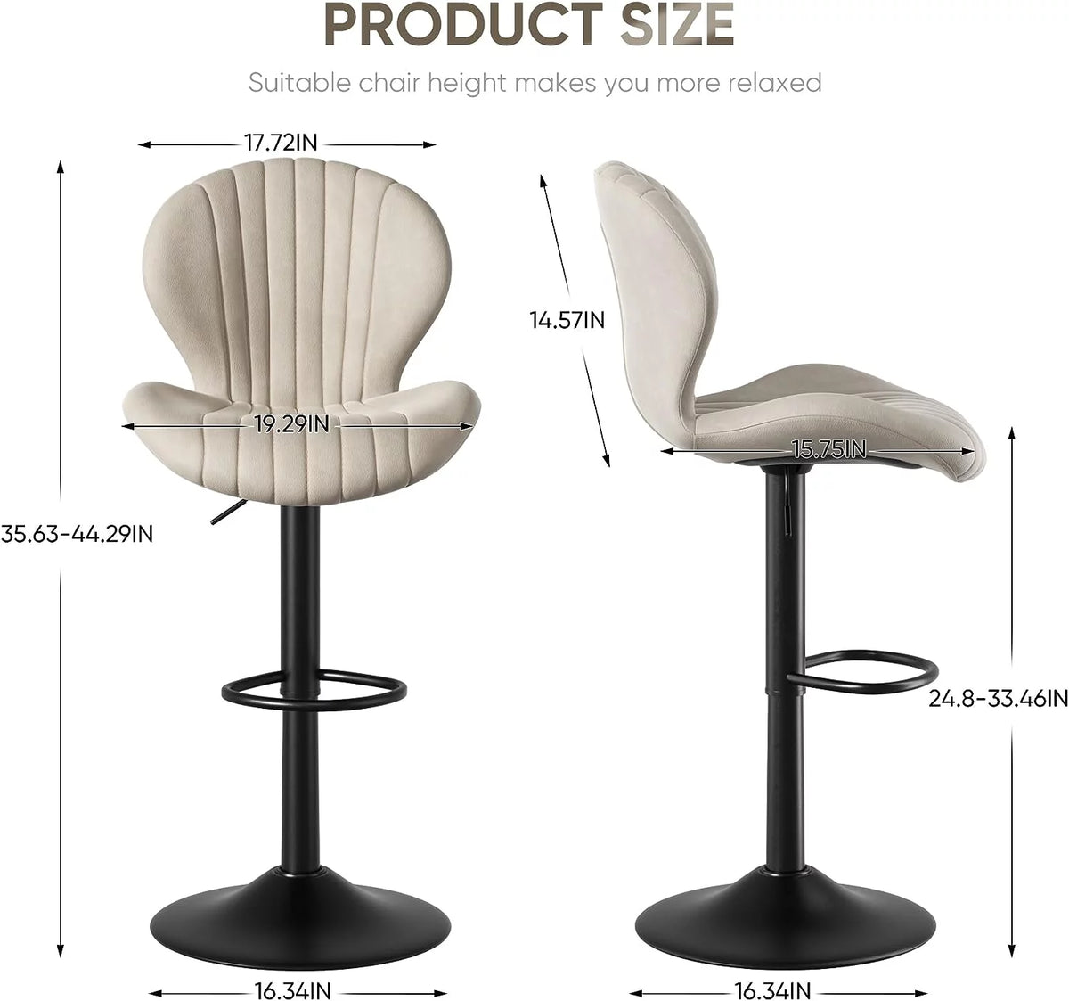 Swivel Bar Stools with High Backrest Set of 2 S533