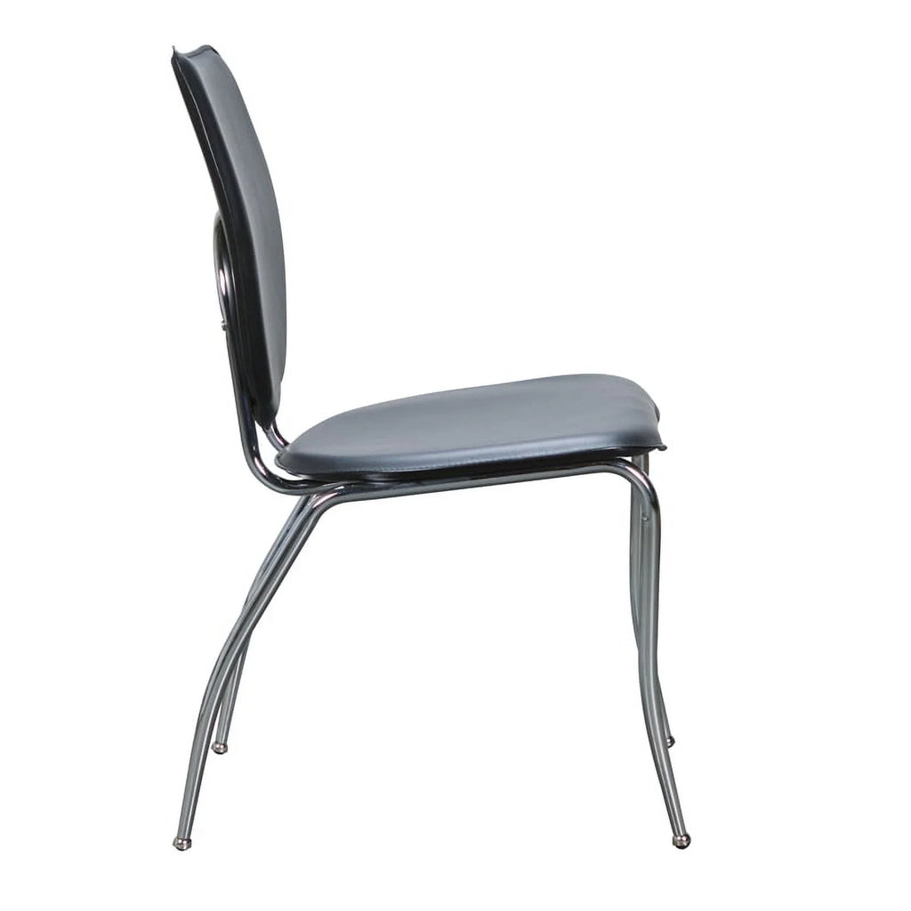 Black Metal Stacking Side Chairs Set of Two N344309