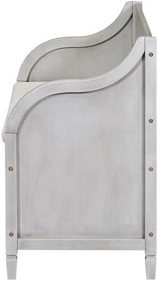 Espresso Wooden Entry Bench with Hidden Compartments and Removable Cushion D4055