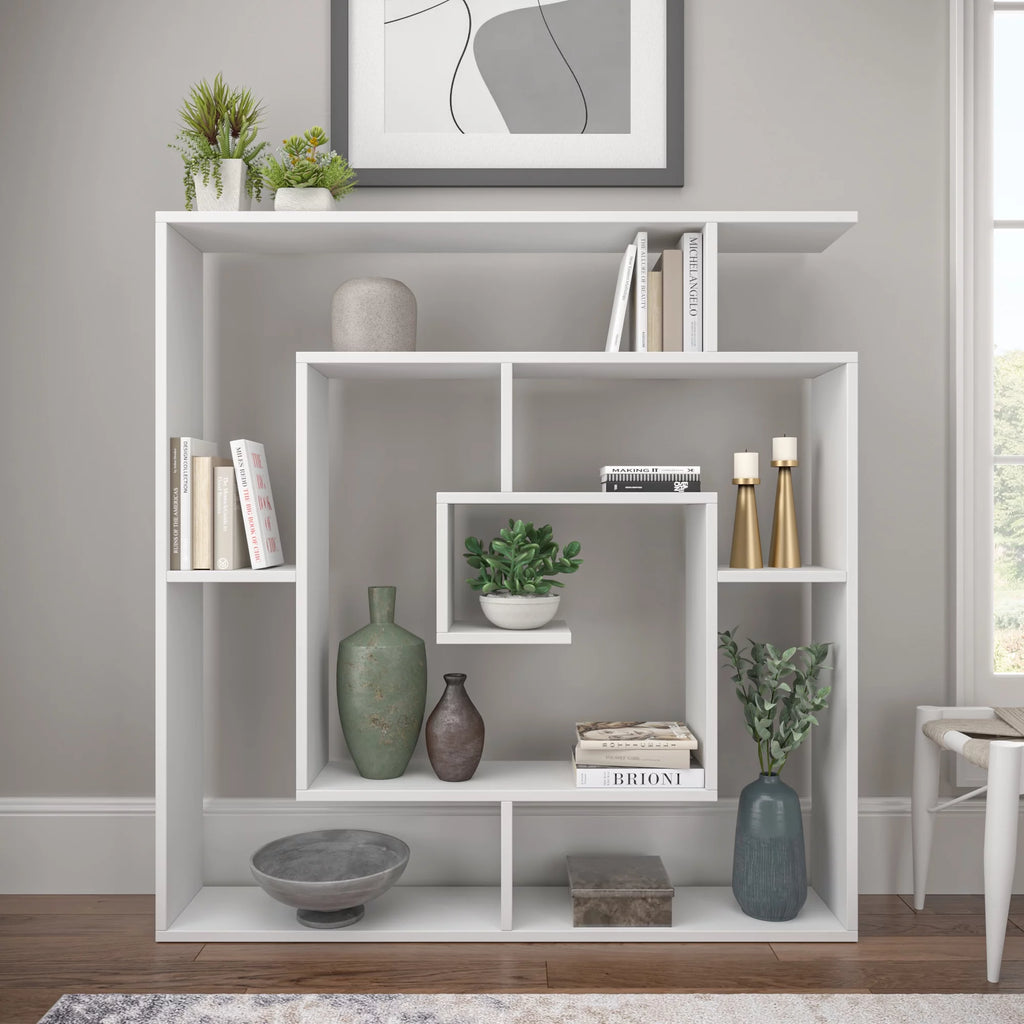 4 Tier White Modern Bookcase U150