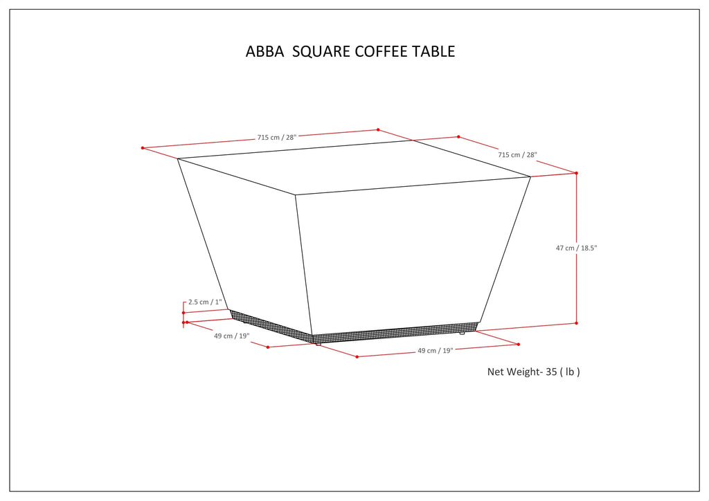 Solid Mango Wood 28" Square Coffee Table A7403