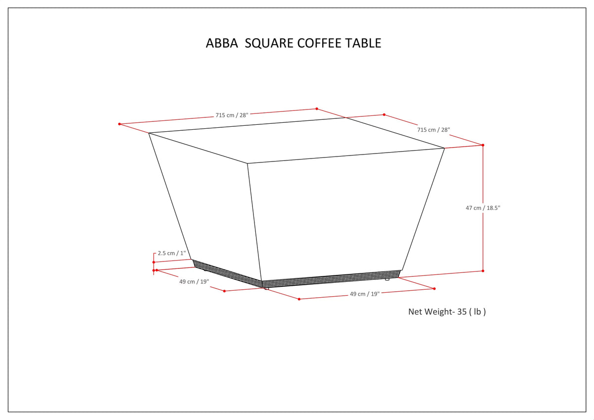 Solid Mango Wood 28" Square Coffee Table A7403