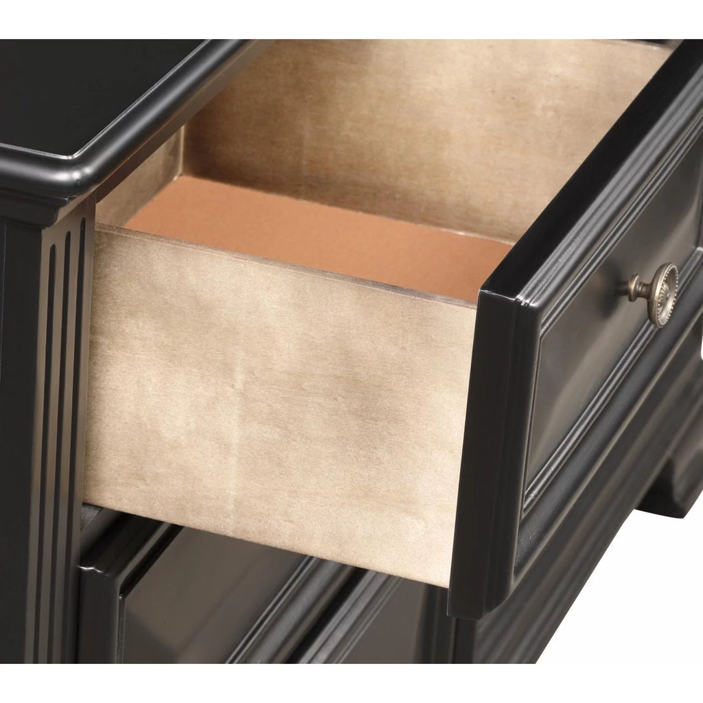 Vintage Black 2-Drawer Nightstand V344