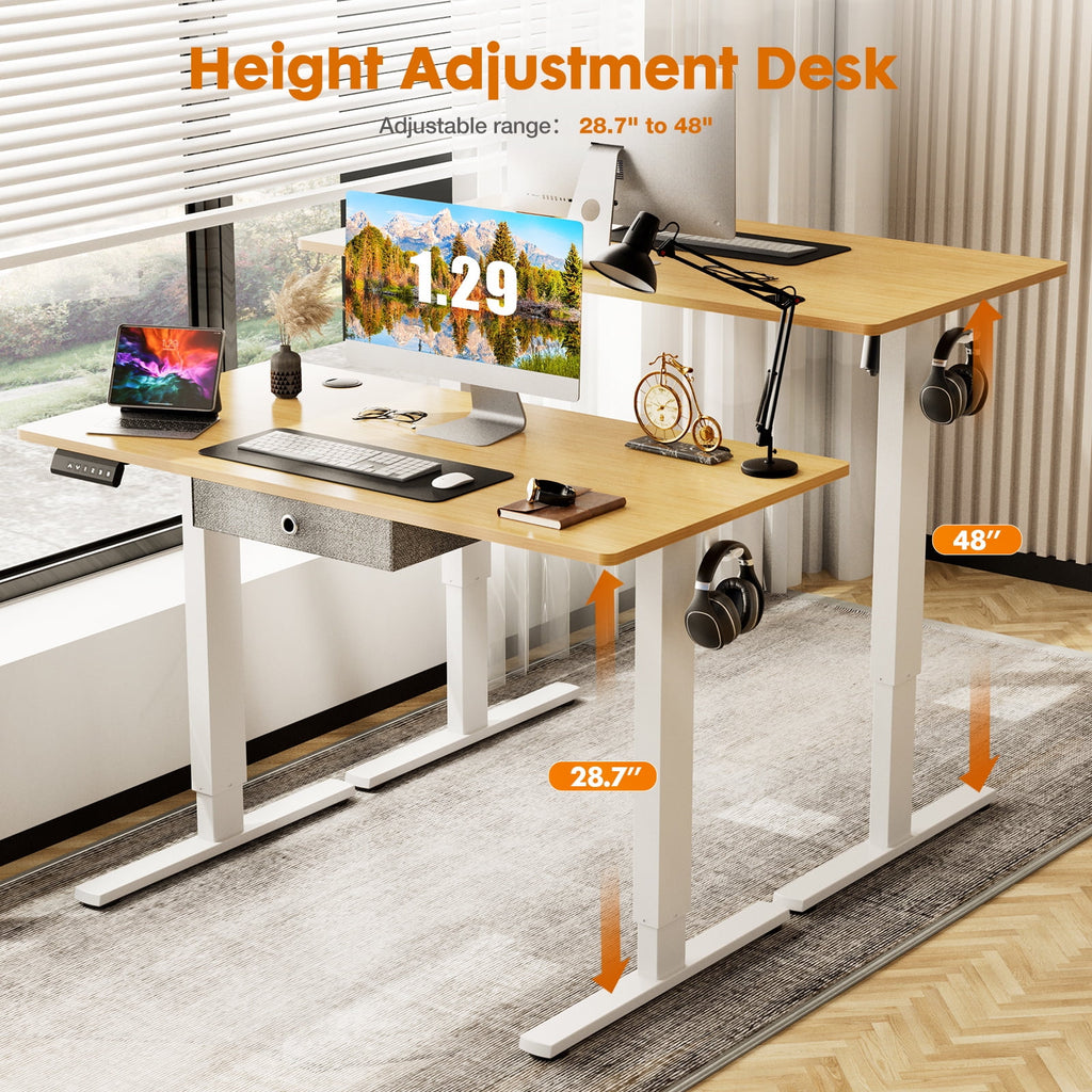 Electric Height Adjustable Standing Desk with Drawer V33811